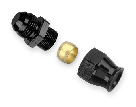 Earl's Performance Tube Adapter Fittings AT165086ERL Fitting, Adapter, AN to Tubing, Straight, Aluminum, Black Anodized, -8 AN, 3/8 in., Each