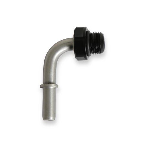 Earl's Performance Quick-Disconnect Fittings 935056ERL Fittings, 90 degree, -6 AN Male Threads, 5/16 in. Hose End Size, Aluminum/Stainless Steel, Black, Each