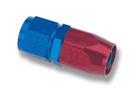 Earl's Performance Swivel-Seal Hose Ends 800108ERL Fitting, End, Swivel-Seal, Straight, -8 AN to Female -8 AN, Aluminum, Red/Blue, Each