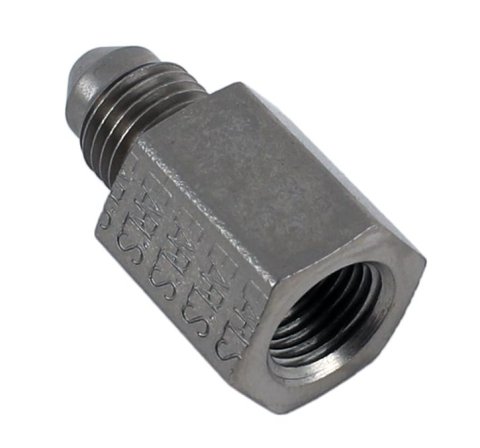 Earl's Performance Pressure Gauge Adapters 968703ERL Fitting, Adapter, Straight Head, Male -3 AN to Female 1/8 NPT, Steel, Each