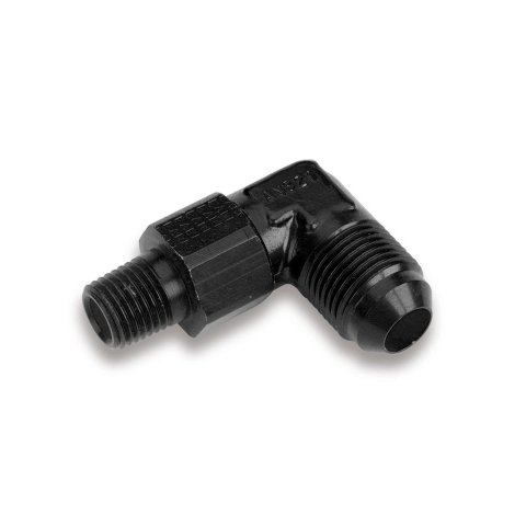 Earl's Performance AN to NPT Adapter Fittings AT922104ERL Fitting, Adapter, NPT, 90 Degree, Aluminum, Black Anodized, -4 AN, 1/8 in. NPT, Swivel, Each
