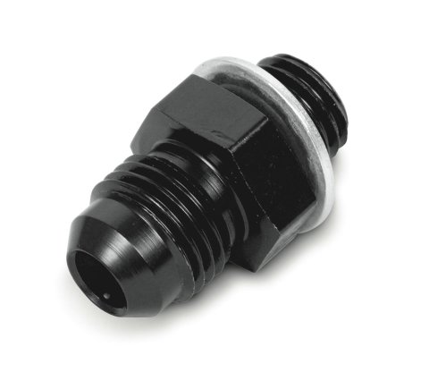 Earl's Performance AN to Metric Adapter Fittings AT991944ERL Fitting, Adapter, Threads, Straight, Billet Aluminum, Black Anodized, -6 AN, M12 x 1.5, Each
