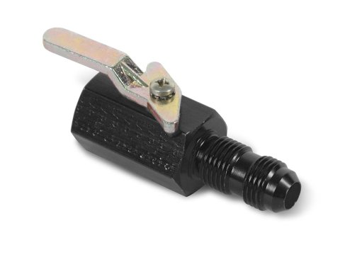 Earl's Performance Shut-Off Valves AT230503ERL Valve, Aluminum, Black, 3/8 in. Female NPT Inlet, -8 AN Bulkhead Outlet, 2 3/4 in. Length, Each