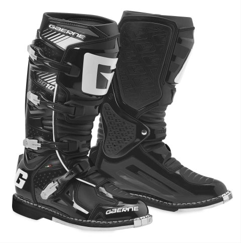 Gaerne SG10 Boots 2190-001-12 Riding Boots, SG10, Leather, Black, Aluminum Buckle, Men's 12, Pair