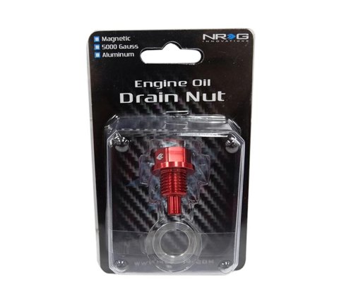 NRG Magnetic Oil Drain Plugs NOP-100RD Red - M14x1.5 Acura,Dodge,Ford,Honda,Hyundai,Isuzu,Jeep, Kia,Mazda,Mitsubishi