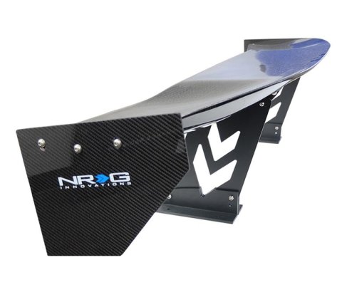NRG Adjustable Carbon Fiber Spoilers CARB-A590 Spoiler - Universal (59") w / arrow cut out stands and large end plates