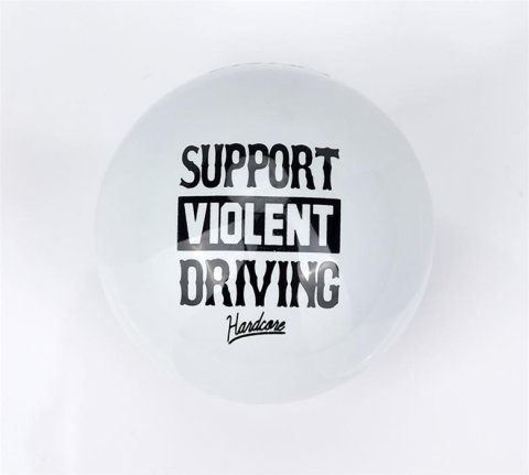 NRG Ball-Type Weighted Shift Knobs SK-350HC-WT Knob, Ball-Type, Round, White, Support Violent Driving Logo, Heavy Weight, Thread On, Universal, Each