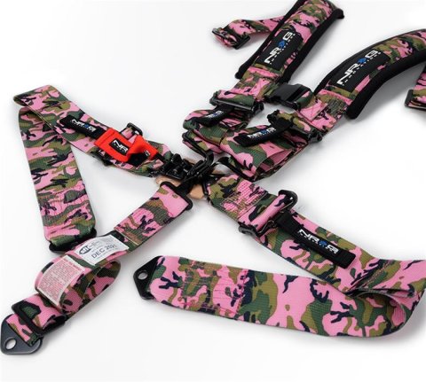 NRG SFI Seat Belt 5-Point Harness SBH-5PCRD Harness, Complete, 5-Point, Latch, Digital Camo, 3 in., Individual Shoulders, Pull Down, Bolt-In, Floor Mount, Each