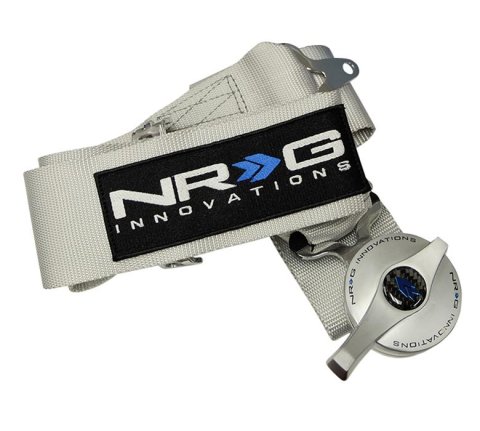 NRG Seat Belt 5-Point Harness SBH-R6PC SL Harness, Complete, 5-Point, Camlock, Silver, 3 in., Individual Shoulders, Pull Down, Bolt-In, Floor Mount, Each