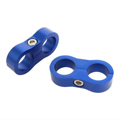 Russell AN Hose Separators 654322 and Line Mounting Clamps, Separators, 2 Capacity, Aluminum, Blue Anodized, 0.813 in. O.D., for -10 Braided Hose, Pair