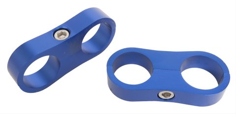 Russell AN Hose Separators 654332 and Line Mounting Clamps, Separators, 2 Capacity, Aluminum, Blue Anodized, for Use with -12 Braided Hose, Pair