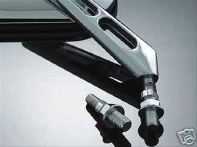 Kuryakyn Mirror Adapters 1411 Side View Stud Adapters, Left Side/Right Side, 5/16 in.-18, Stainless Steel, Chrome, Pair