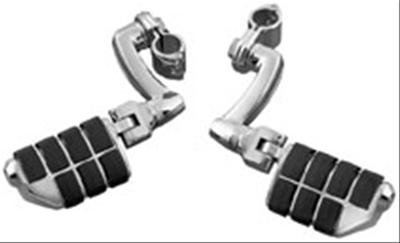 Kuryakyn Longhorn Highway Pegs 7980 Foot Pegs, Highway, Dually Style, Steel, Chrome, Mounts, 1 in. Magnum Quick Clamps, Kit
