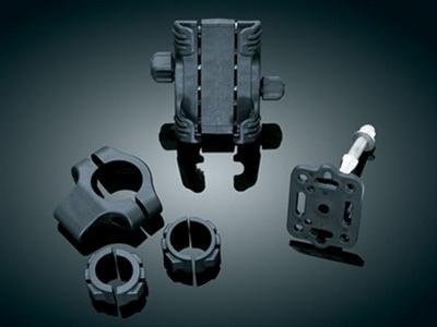 Kuryakyn Tech-Connect Device Mounting Systems 1699 Handlebar Mount, Clamp, Composite, Black, Ball Mount Base Included, Kit