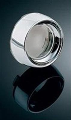 Kuryakyn Deep Dish Bezels 2107 Turn Signal Bezels, Dish, Steel, Chrome, Smoke Lens, Harley-Davidson®, Pair
