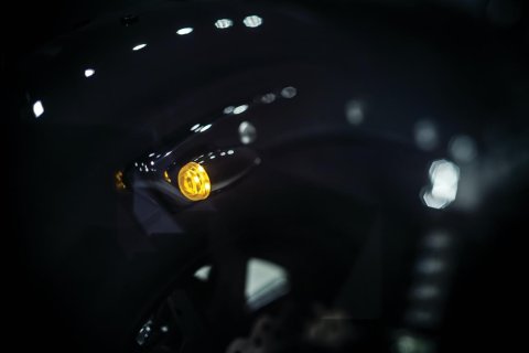 Kuryakyn Super-Bright Mini LED Bullet Lights 2504 LED, Bullet, 1.250 in. Diameter, 3.000 in. Length, Smoke Lens, Amber LED, Black, Pair