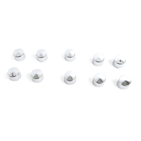 Kuryakyn Kool Kaps Bolt Covers 2445 Covers, Kaps, Plastic, Chrome, 3/8 in. Head Size, Set of 10