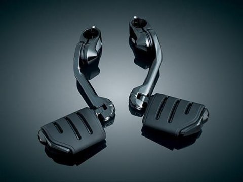 Kuryakyn Adjustable Tour-Tech Short Cruise Mounts 7583 Foot Peg, Tour Tech Cruise, Trident Dually, Highway, Steel, Black, Pair