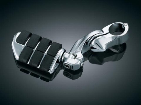 Kuryakyn Adjustable Tour-Tech Short Cruise Mounts 4523 Foot Peg Mounts, Mounts, Adjustable, Steel, Chrome, Dually Foot Peg Style, Pair