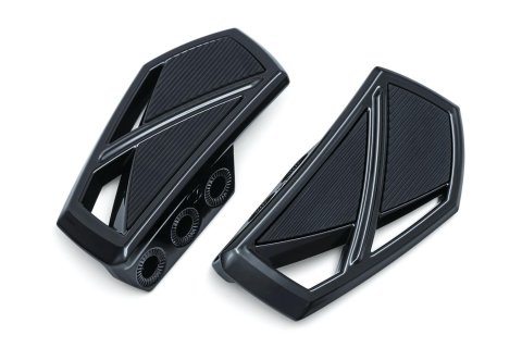 Kuryakyn Phantom Mini Boards 5773 Floorboards, Mini, Aluminum, Gloss Black, Driver/Passenger/Highway Bar Location, Pair