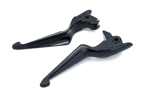 Kuryakyn ISO Levers 5733 Brake and Clutch Levers, ISO, Aluminum, Gloss Black, Harley-Davidson®, Pair