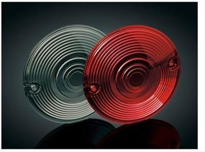Kuryakyn Replacement Turn Signal Lenses 4996 Lenses, Stock Replacement, Red, Flat-Style, Pair