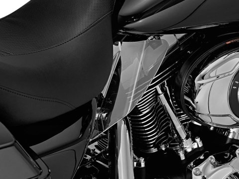 Kuryakyn Saddle Shields Heat Deflectors 1196 Engine Shields, Deflectors, Seat Front Edge Location, Reflective Smoke, Harley-Davidson®, Pair