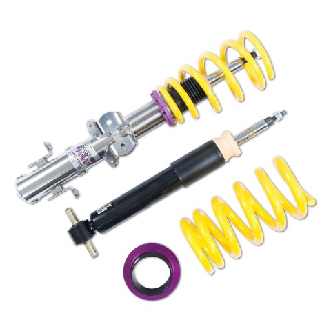 KW Variant 1 Coilover Kits for 2018-2023 MUSTANG - 10230081 Kits, 1, 0.8-1.6 in. lowered front, 0.6-1.4 in. lowered rear, Yellow Powdercoated Springs, Ford, With Electronic Dampers, Kit