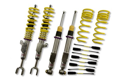KW Variant 3 Coilover Kits 35220090 Kits, 3, 1.0 - 2.2 in. Lowered Front, 0.8 - 2.0 in. Lowered Rear, Shocks, Yellow Powdercoated Springs, BMW, Kit