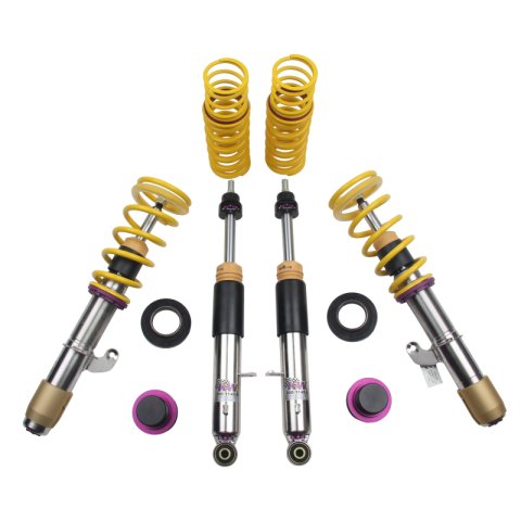 KW Variant 3 Coilover Kits for 2015-2018 M3, 2015-2020 M4 - 352200AN Kits, 3, 0.8 1.8 in. Lowered Front, 1.0 2.0 in. Lowered Rear, Shocks, Yellow Powdercoated Springs, BMW, Kit