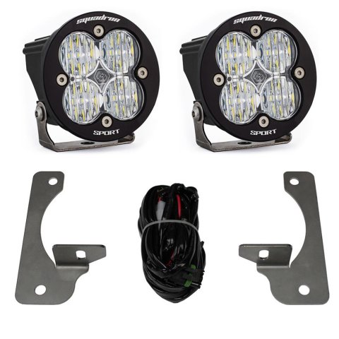 Baja Designs Squadron-R Sport Fog Pocket Lights 448147 Lights, Jeep JK Light Kit Premium Bumper (Clear)-Jeep 2007-09 Wrangler JK