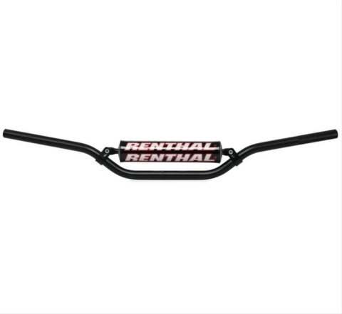 Renthal 7/8 in. Handlebars 693-01-BK-01-185 Handlebars, in., Enduro, Aluminum, Black Anodized, 0.875 Diameter, 31.260 Width, Each