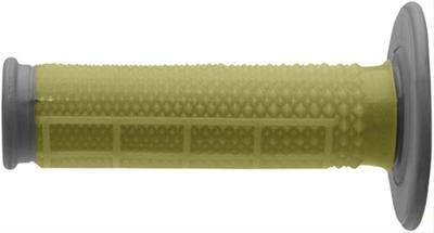 Renthal Tapered Dual Series Grips with Kevlar® G166 Grips, Compound Kevlar®, Thermo-plastic Elastomer, Gray/Yellow, Twist, 7/8 in., Pair