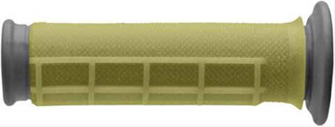 Renthal Dual Series Grips with Kevlar® G171 ATV Grips, Compound Kevlar®, Thermo-plastic Elastomer, Gray/Yellow, 7/8 in. Bar Diameter, Pair