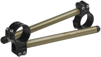 Renthal Clip-On Handlebars CL104 Handlebars, Clip-On, Aluminum/Billet Aluminum, Black Anodized/Gold Anodized, 48mm Diameter, Pair