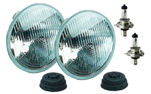 Hella Vision Plus Conversion Headlights 002395801 Headlamp Assembly; ECE Off-Road; Headlamp; 7 in. Dia. Round; H4 High/Low, Kit