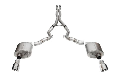 Corsa Sport Exhaust Systems for 2024 MUSTANG - 21274 System, Sport, Cat-Back, 304 Stainless, Natural, Polished Tips, Slant Cut Tips, Convertible, Ford, Kit