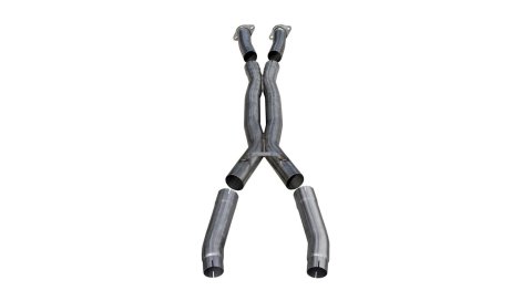 Corsa Off-Road X-Pipes for 2009-2013 CORVETTE - 14353 Exhaust Crossover Pipe, X-Pipe, Stock Manifold, 3 in. Diameter, Stainless Steel, Natural, Chevy, Each