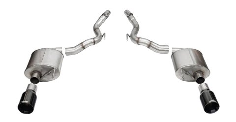 Corsa Touring Exhaust Systems for 2024 MUSTANG - 21277BLK System, Touring, Axle-Back, 304 Stainless, Natural, Black PVD Coated Tips, Straight Cut Tips, Convertible, Ford, Kit