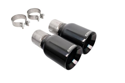 Corsa Round, Black 3 Inch Exhaust Tip 21258BLK Tail Pipe