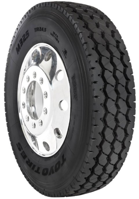 Toyo M325 Tires 11R24.5 Tire, M325, 11R24.5, Radial, Blackwall, Speed Rating K, Each