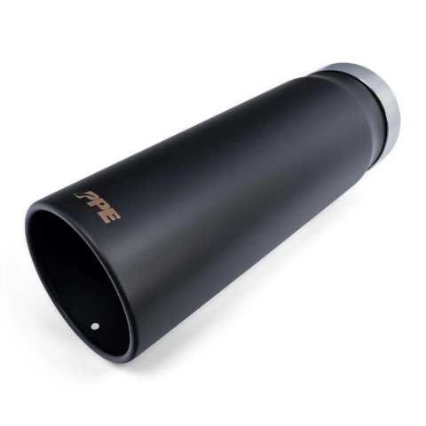 Pacific Performance Engineering Round, Polished 5 Inch Exhaust Tip 117021520 Tip, Stainless Steel, Polished, in. Inlet, 5.75 in. Outlet, 16 in. Length, PPE Logo, Clamp-On, Each