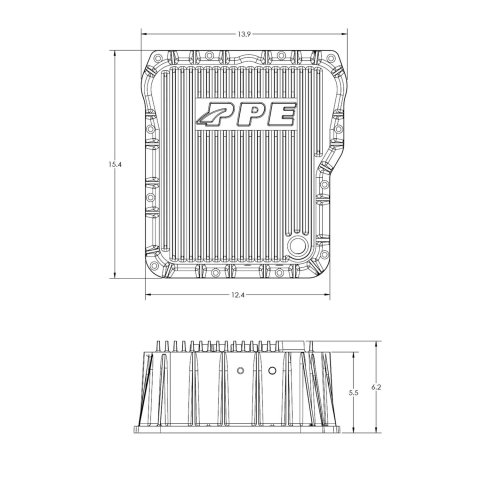 Pacific Performance Engineering Heavy-Duty Transmission Pans for 2001-2019 SIERRA 2500 HD, SILVERADO 2007-2019 3500 HD - 128051000 Pan, Aluminum, Natural Finish, Deep, Extra 4 Qt., Filter, Chevy, GMC, Allison 1000, 2000, 2400, Each