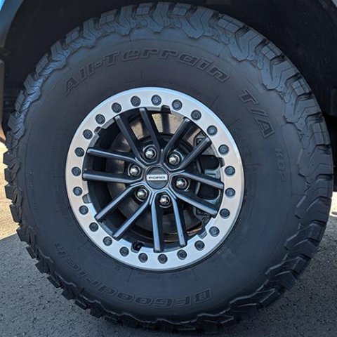 Ford Performance Parts 2019-20 F-150 Raptor Beadlock Wheel Kits 17x8.5 Wheel, Beadlock, Aluminum, Gray, Gloss, 17 in. x 8.50 in., 6 x 135mm Bolt Circle, 6.160 in. Backspace, Each