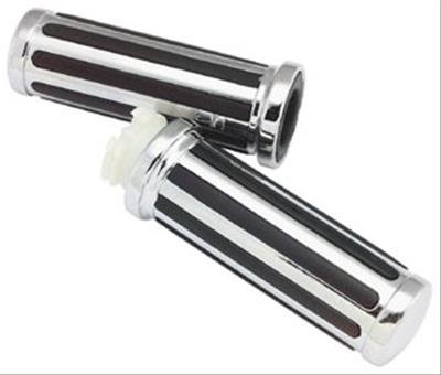Biker's Choice Chrome-N-Cushion Rail Grips 493916 Grips, Chrome-N-Cushion, Rubber/Chrome, 127mm Grip Length, 1 in. Bar Diameter, Harley-Davidson®, Pair