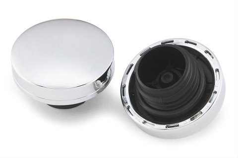 Biker's Choice Screw-In Non-Vented Gas Caps 490436 Fuel Tank Cap, Screw-In, Non-Vented, Steel, Chrome, Left Side, Harley-Davidson®, Each