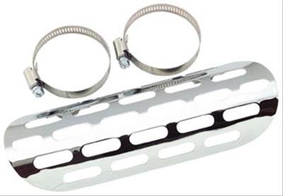 Biker's Choice Perforated Heat Shields 150861 Exhaust Shield, Steel, Perforated, Chrome, 9 in. Length, 1.75 in.- 2.00 in. Tubing, Kit