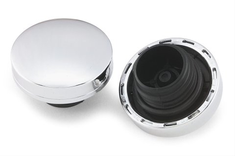 Biker's Choice High Top Screw-In Gas Caps 490435 Fuel Tank Cap, Top, Screw-In, Vented, Plastic, Chrome, Right Side, Harley-Davidson®, Each