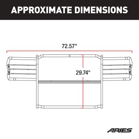 Aries Automotive Grille Guards for 2003-2006 AVALANCHE 1500, SILVERADO 2007 1500 CLASSIC - 4059 Guard, Brush Guard, Steel, Black Powdercoated, Chevy, Each