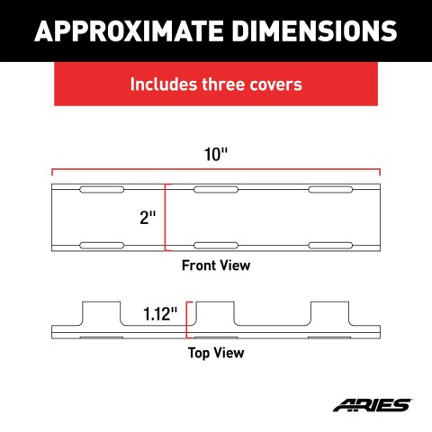 ARIES Automotive Light Covers 1501265 Cover KIT - QTY 3 10" LIGHT COVERS FOR SINGLE ROW LED LIGHT BARS 1501264